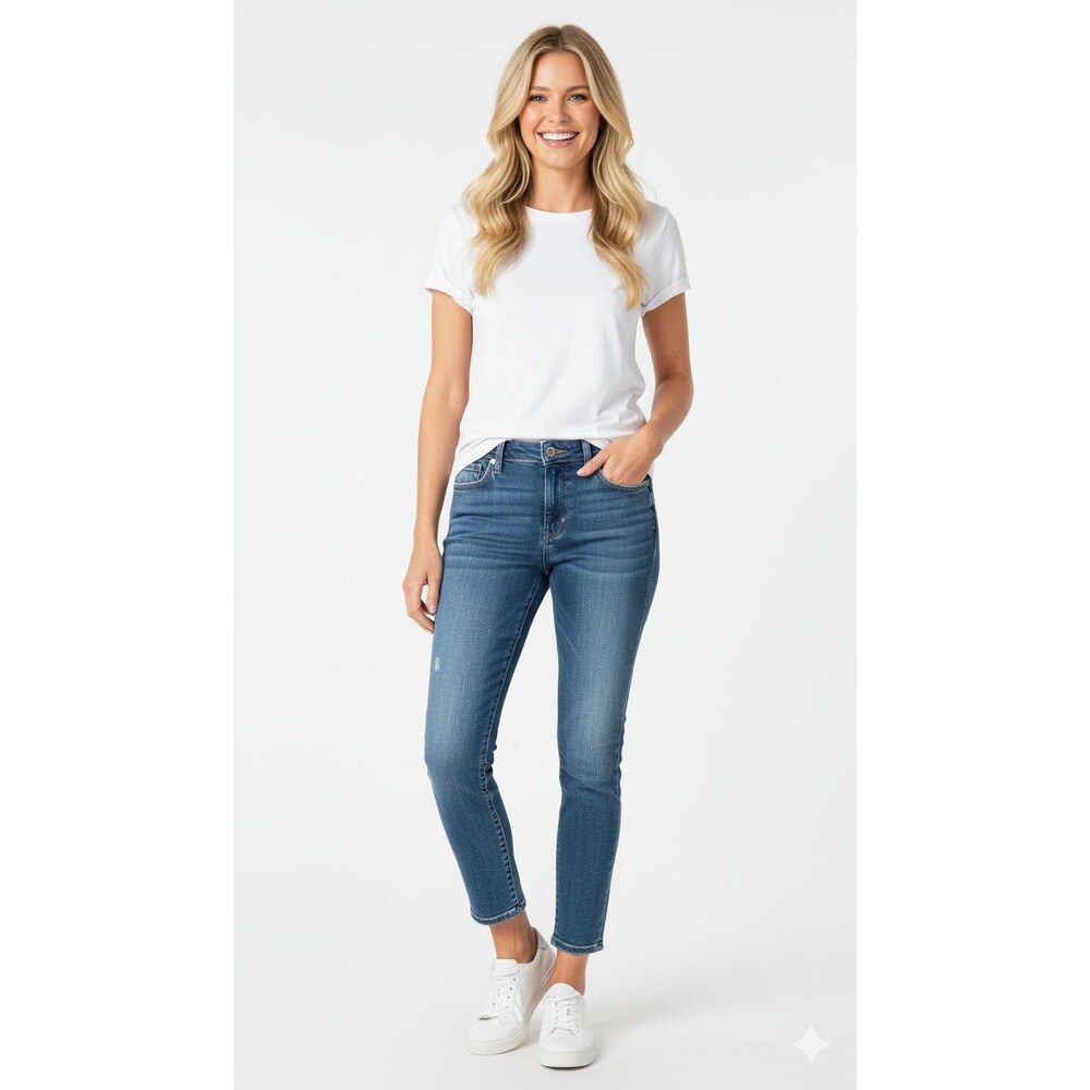 J. Crew High-Rise Skinny Jeans in Medium Blue